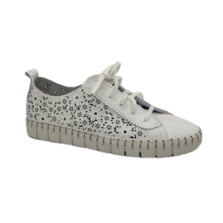 fabiolas white perf tennie shoe