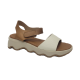 lince wedge sandal in 2 tone camel white