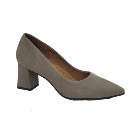 wirth pump chunky heel in gray suede