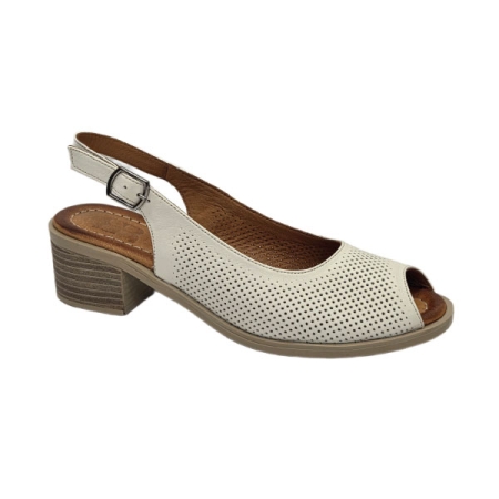 eric nurnberg womens perofrated open toe sling back in cream
