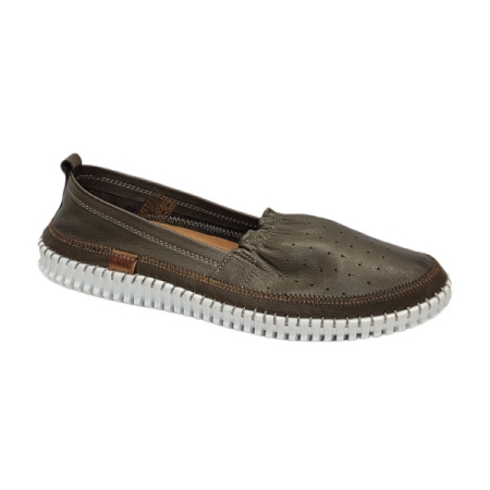 eric nurnberg elastic loafer in olive