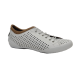 Andrea Conti Perf bungee in white with ta n collar