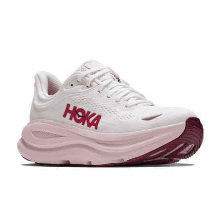 hoka bondi 9 in white pink opal